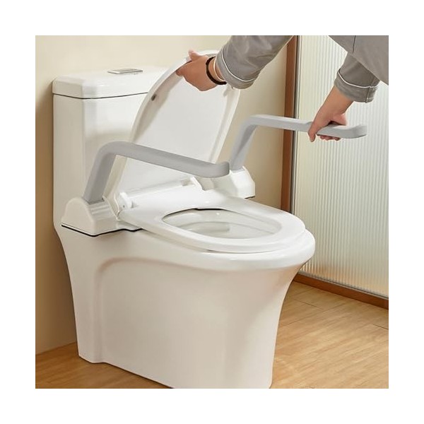 CHHMAELOVE Installazione Senza foratura maniglione per WC Del bagno 150 kg , braccioli regolabili a 60°/Altezza regolabile/p