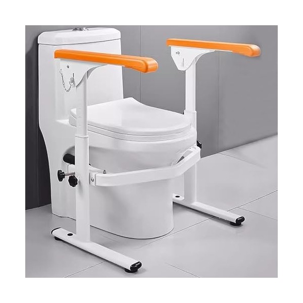 ZYY@ Cadre Toilette Securise Réglable, Rehausseur WC Adulte avec Accoudoir, Barre Dappui WC, Accoudoir de Toilette Résistant