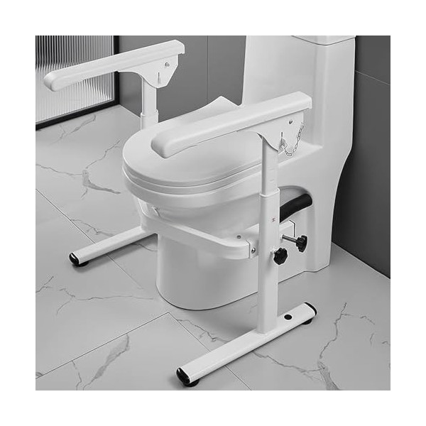 ZYY@ Cadre Toilette Securise Réglable, Rehausseur WC Adulte avec Accoudoir, Barre Dappui WC, Accoudoir de Toilette Résistant