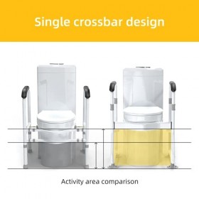 Cadre et rails de sécurité pour toilettes, réglables en hauteur et en largeur, capacité de poids de 150 kg