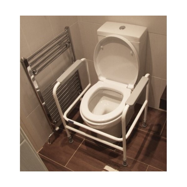 Aidapt VR205 Cadre de Toilette Ashford Debout Libre Blanc/Gris