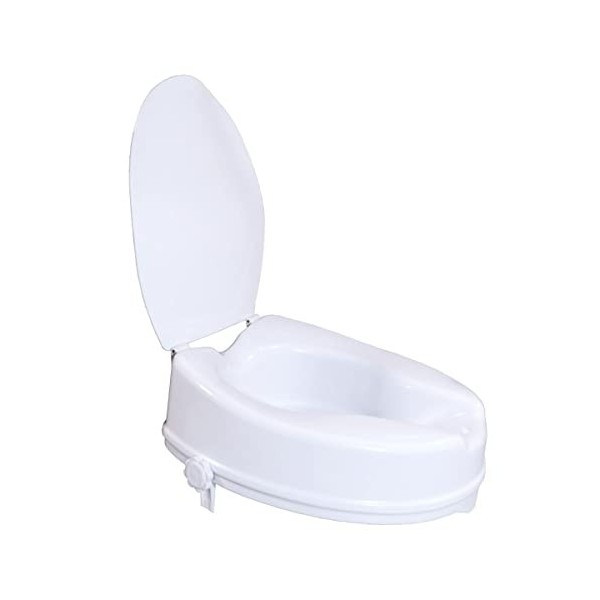 Mobiclinic, Rehausseur WC adulte, 10 cm, Mod. Titán, Marque Européenne, Siège de toilette surélevé, Couvercle, Rehausseur de 