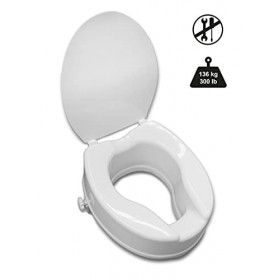 PEPE - Rehausseur WC Adulte 10 cm, Toilette Rehausseur de WC pour Personne Âgée, Siège Toilette Handicapé, Rehausseurs de Toi