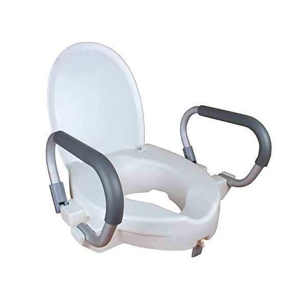 Mobiclinic, Rehausseur WC adulte, Mod. Alcalá, Marque européenne, Hauteur 10 cm, Rehausseur Toilettes Personnes Âgées, Siège 