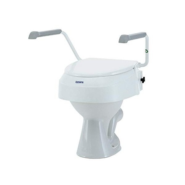 Invacare, Rehausseur de WC, Aquatec 900 Rehausseur de toilette, avec Accoudoirs, Blanc