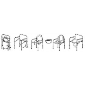 Chaise pliante confortable pour WC ou douche, hauteur réglable 44-55 cm