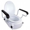 Mobiclinic, Rehausseur WC adulte, Hauteur 17 cm, Avec couvercle et accoudoirs, Siège de toilette surélevé, Rehausseur toilett