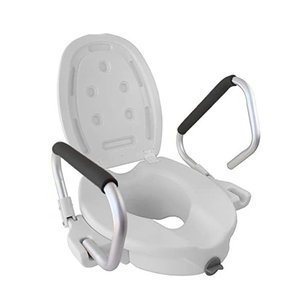 Mobiclinic, Rehausseur WC Adulte, Mod. Guadiana, Marque européenne, Siège de Toilette Surélevé, Rehausseur Toilette, pour Per