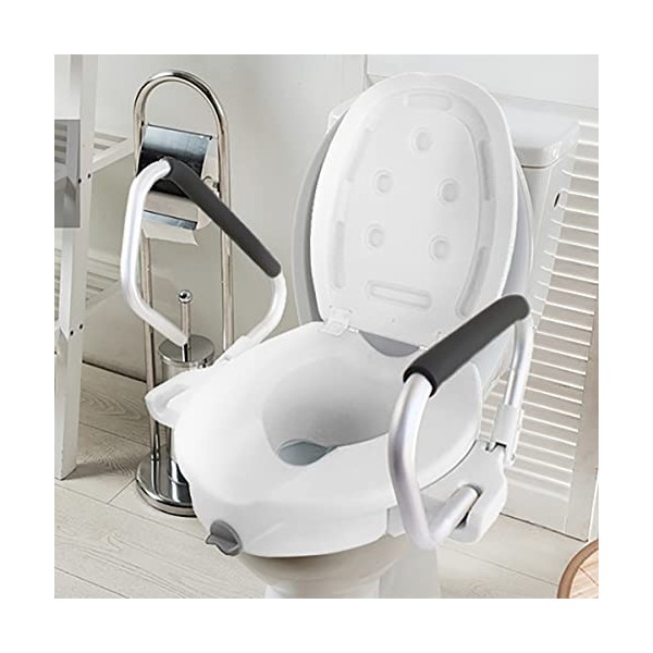 Mobiclinic, Rehausseur WC Adulte, Mod. Guadiana, Marque européenne, Siège de Toilette Surélevé, Rehausseur Toilette, pour Per