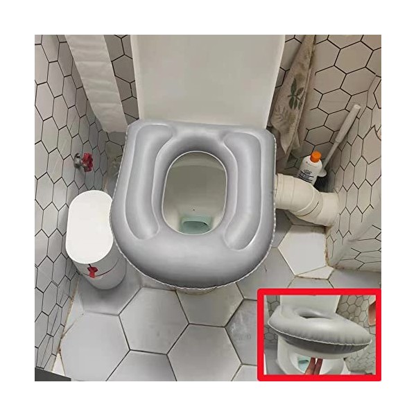 Coussin gonflable pour siège de toilette avec 4 ventouses