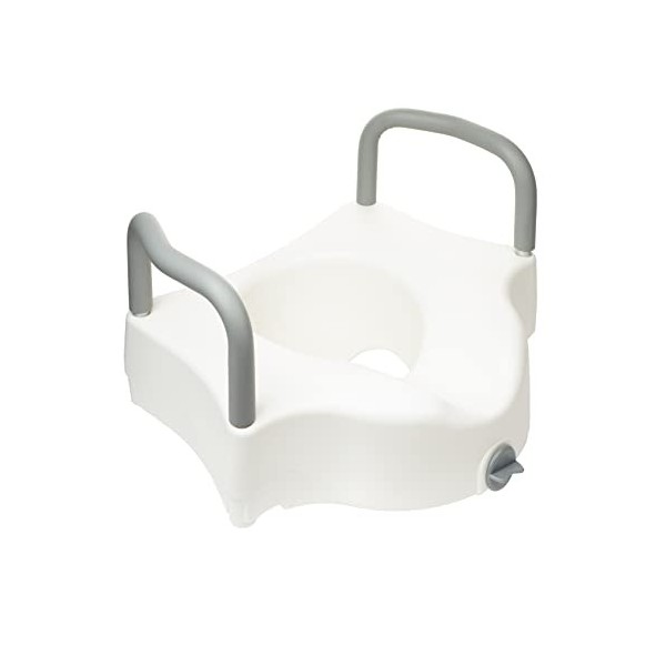 Rehausseur Wc Anatomique,Accessoires salle de bains pour personnes handicapées et âgées,Charge maximale 100 kg,Couleur blanch