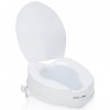 Tubiaz Rehausseur de WC avec couvercle - 10 cm - Avec découpe hygiénique - Pour personnes âgées - Charge maximale : 150 kg - 