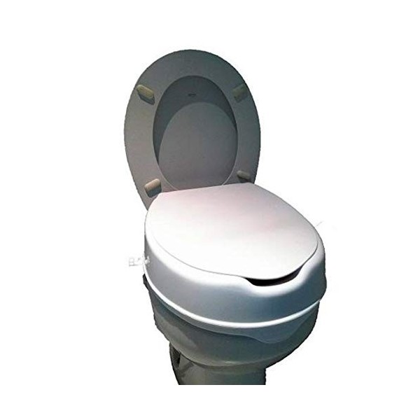 Rehausseur de WC avec abattant 10 cm - 10 cm - Blanc