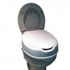 Rehausseur WC, Rehausseur toilettes, avec Couvercle, Hauteur 10 cm, Blanc