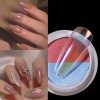Poudre à ongles, double couleur Aurora Chrome Poudre à ongles Effet miroir multiple Sirène Neon Poudre transparente Manucure 