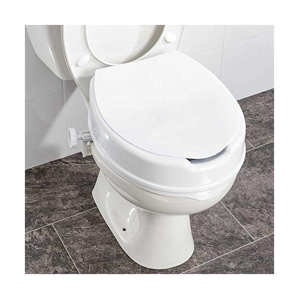 NRS Healthcare Linton Plus Raised Toilet Seat with Lid, 10 cm