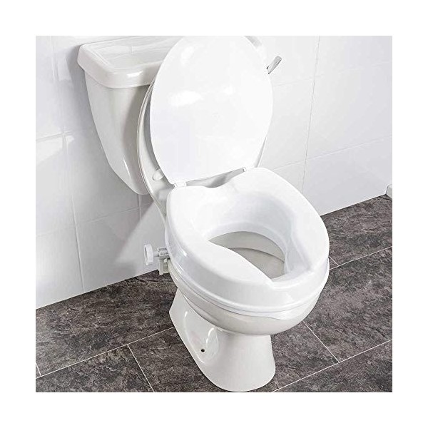 NRS Healthcare Linton Plus Raised Toilet Seat with Lid, 10 cm