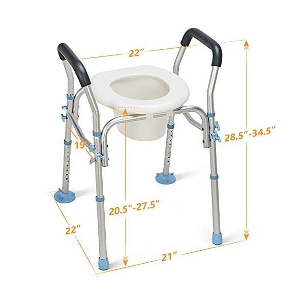 OasisSpace Abattant de toilette surélevé pour personnes âgées, handicapés, handicapés