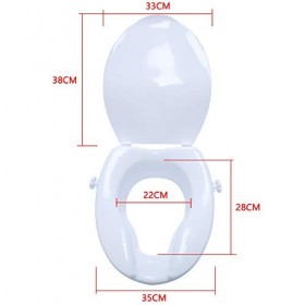 Aufun Rehausseur de toilettes 10 cm avec couvercle - Siège de toilette surélevé 10 cm - En polypropylène - Charge maximale 15