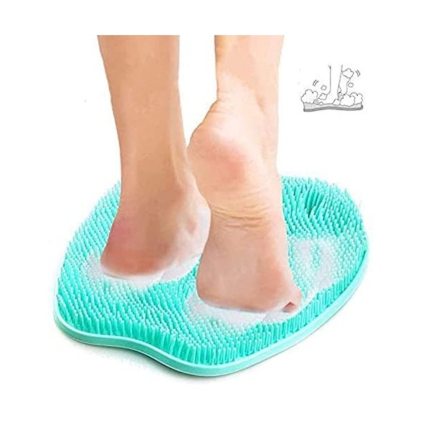 Laveur de Pieds de Douche,Brosse à Récurer pour Massage des Pieds de Douche avec Antidérapant et Poils Forts Doux pour Soins 