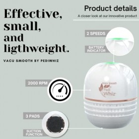 BEST DIRECT Vacu Smooth Electric Durance File de Pedi Whiz/Original / 3 types de fichiers interchangeables/Dissolvant de dure