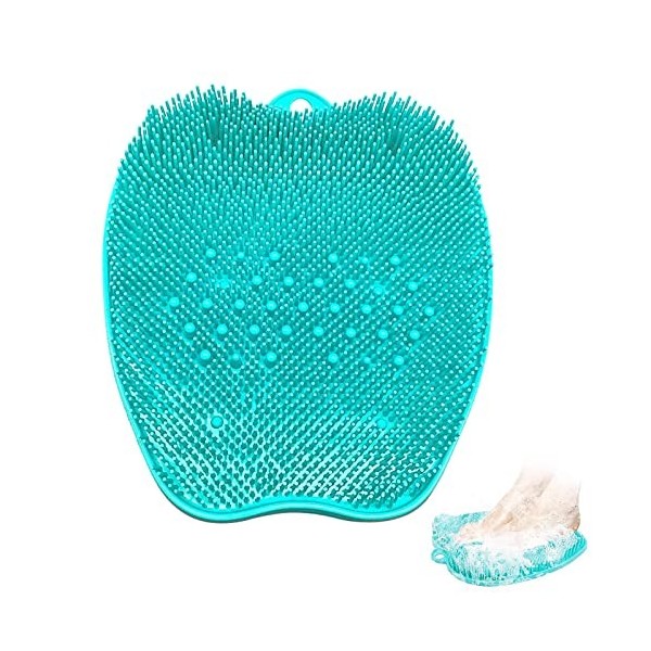 Laveur de Pieds de Douche, Tapis de Bain pour Pieds Et Orteils Avec Ventouses Antidérapantes, Coussin de Massage Apaisant et 