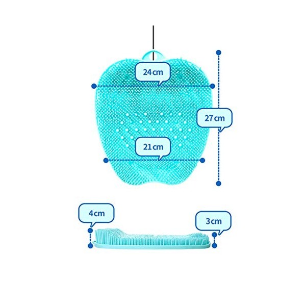 Asotagi Tapis de massage pour pieds avec poils en silicone et ventouses antidérapantes, exfolie les peaux mortes, améliore la