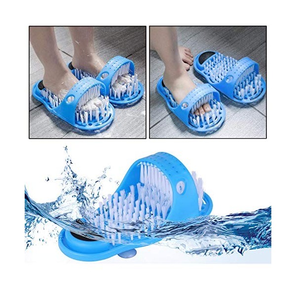 Bluesees - Brosse de massage magique pour les pieds - Avec ventouses antidérapantes - Massage dacupression des pieds - Spa -