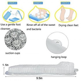 Warooma Tapis de bain exfoliant pour pieds avec ventouses antidérapantes pour améliorer la circulation du pied et réduire la 