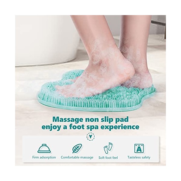 Tapis de douche exfoliant pour pieds avec ventouse antidérapante, réduit les douleurs aux pieds et améliore la circulation sa