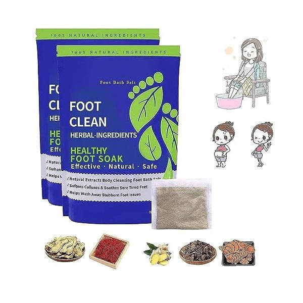 Lot de 10 pièces/2 sacs de soin des pieds détoxifiants à base de plantes, perles de nettoyage détox pour les pieds, réparatio