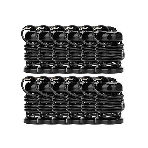 Vitaciti Lot de 12 flacons de bain détox ronds en acier inoxydable Noir