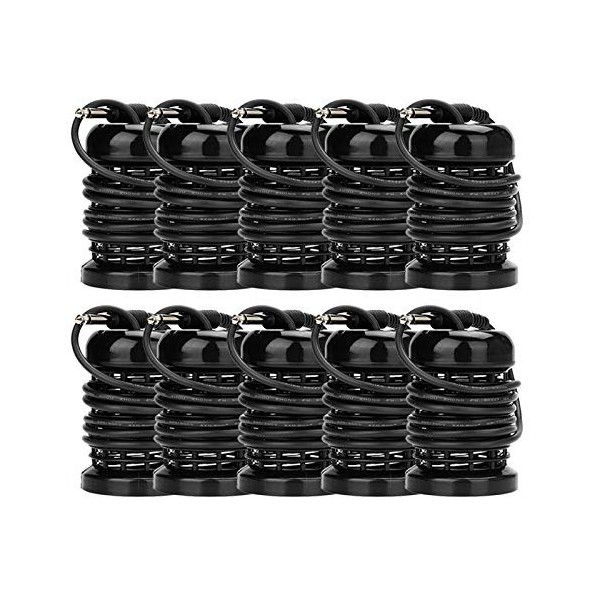 Vitaciti Lot de 10 flacons de bain détox ronds en acier inoxydable Noir