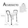 Chaise de douche/bain | Réglable en hauteur | Avec accoudoirs et coussins antidérapants | Acueducto | Mobiclinic