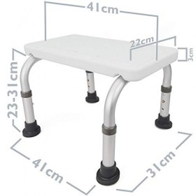 PrimeMatik - Tabouret bas de douche réglable en hauteur