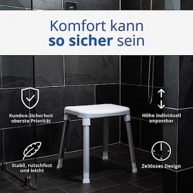 WEINBERGER Dusch- und Bad-Hocker der Serie Gratia/ideal für Senioren/für das Badezimmer/Farbe: Weiß/Modell: 43908