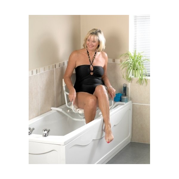 Days Swivelling White Line Bath Seat Eligible for VAT relief in the UK , Bathing Aid for Handicapped, Disabled, or Elderly, 