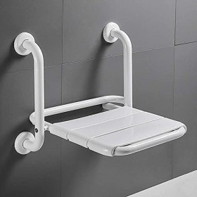 PEALOV SièGe De Douche Pliable pour Montage Mural,Chaise De Douche Pliante AntidéRapante avec Accoudoir,SièGe De Douche pour 