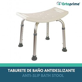 OrtoPrime Tabouret de Douche antidérapant - Siège de Bain orthopédique réglable en Hauteur 8 Positions - Tabouret de Bain pou