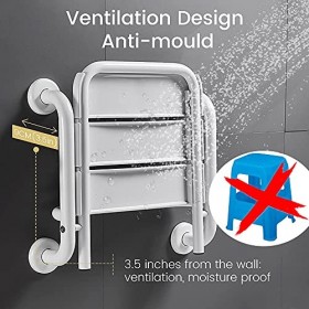 RYUNQ Siège de Douche Mural Rabattable, Siège de Salle de Bain de Sécurité Chaise de Douche Strapontin Mural pour Les Adultes