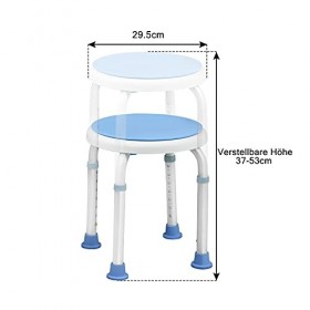HENGMEI Tabouret de Douche pivotant à 360 ° - Réglable en Hauteur - Aide à la Douche
