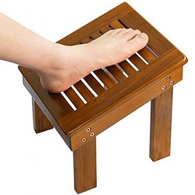 Utoplike Repose-Pieds de Douche en Bois de Teck pour se raser Les Jambes, Tabouret de Douche Robuste pour Le Rasage de la Dou