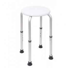 Homecraft Tabouret de douche en aluminium avec siège circulaire, 40,8 à 50,8 cm pré-assemblés Siège de salle de bain robuste,