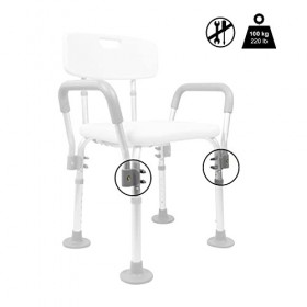 Pepe - Chaise de Douche avec Accoudoirs, Tabouret de Douche Médical, Siège de Douche Adulte, Chaise pour Douche Senior, Siège