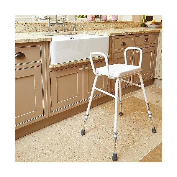 NRS Healthcare Malvern Adjustable Height Perching Stool with Armrests