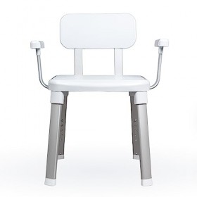 WEINBERGER Dusch- und Badestuhl der Serie Gratia mit Rückenlehne und Armlehnen/Senioren/rutschfest/höhenverstellbar/bis 150 k