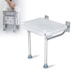 PEALOV Siège De Douche Pliant Mural,Siège De Douche avec Pieds Rabattables,Tabouret De Bain en Alliage DAluminium pour Le Ba