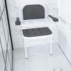 Nrs Healthcare Chaise de Douche Pliante avec Pieds, Assise, Accoudoirs et Dossier Rembourrés