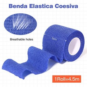 12 Rouleaux de Bandage Elastique Cohésif 5 cm x 4,5 m, Auto-Adhésif non Tissé Bandage de Sport Bandages de Soins de la Peau P