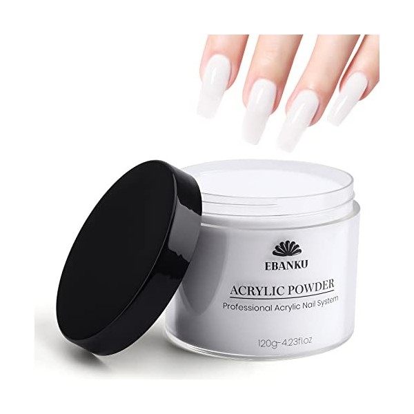 EBANKU Poudre acrylique nude, poudre acrylique de 120 g/4,23 oz poudre acrylique professionnelle de grande capacité pour lex